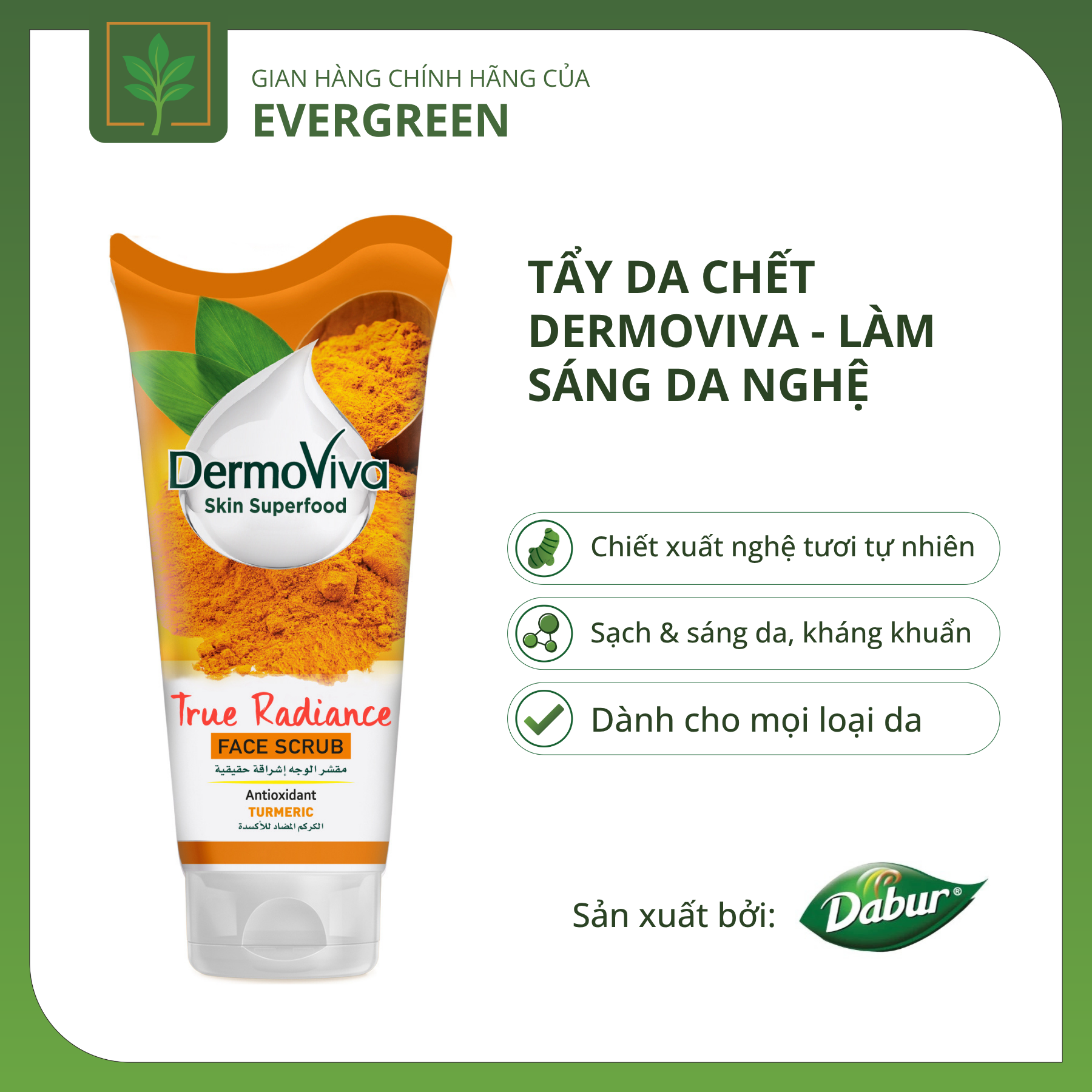 tẩy da chết nghệ Tẩy Da Chết Dermoviva Nghệ Làm Sáng Da - Ảnh 1